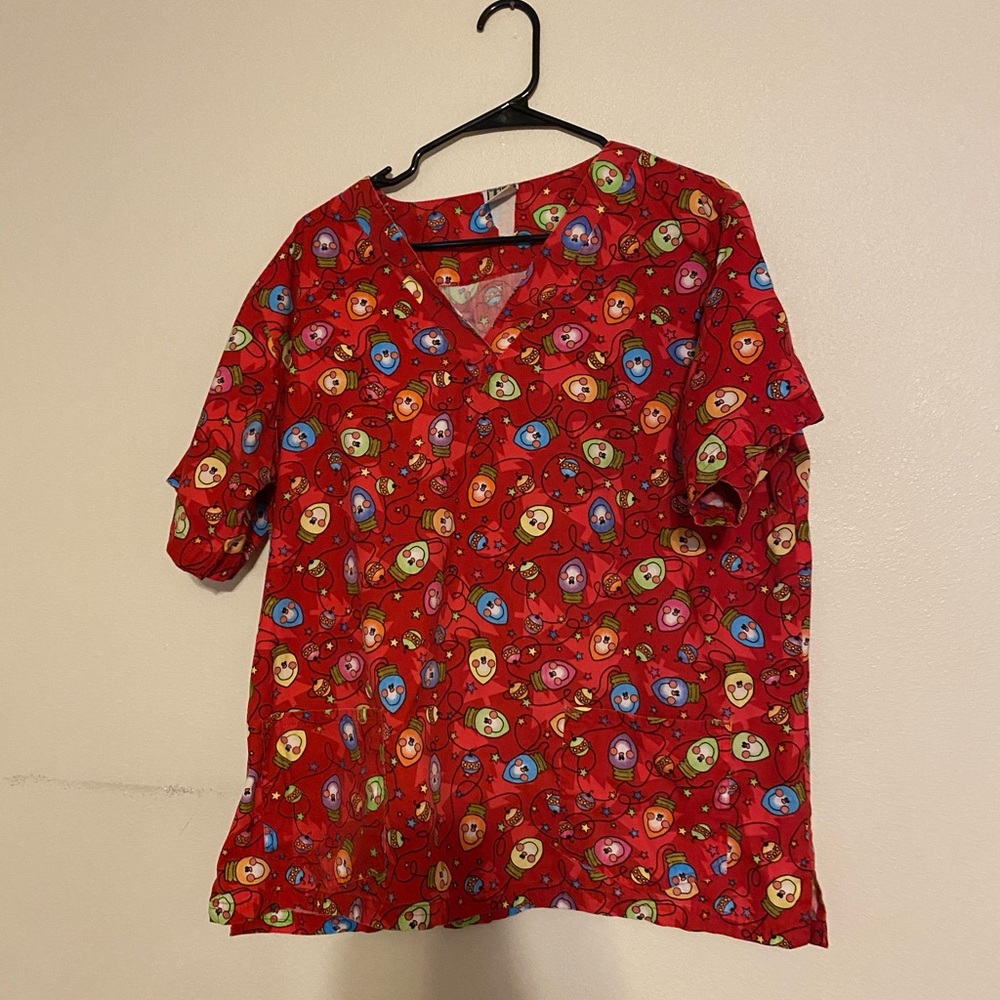 Christmas scrubs tops
